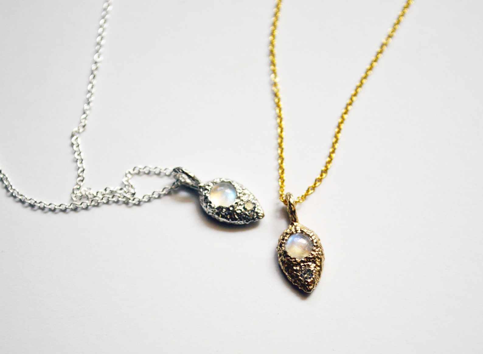 14k Beacon Necklace Diamond Necklace Small Diamond Pendant Etsy