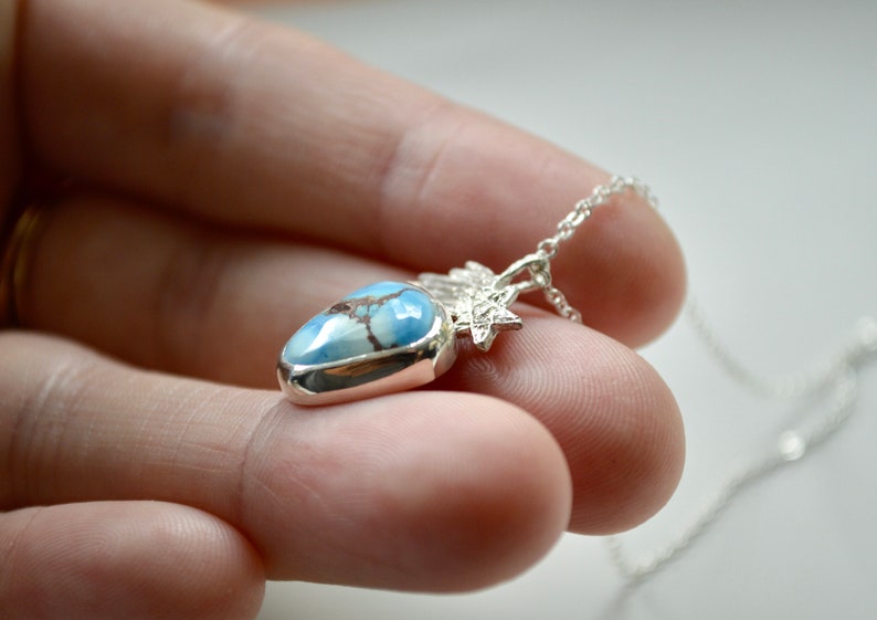 Golden Hill Turquoise Shooting Star Necklace, Turquoise Pendant, December Birthstone, Cosmic Necklace, Star Pendant image 2