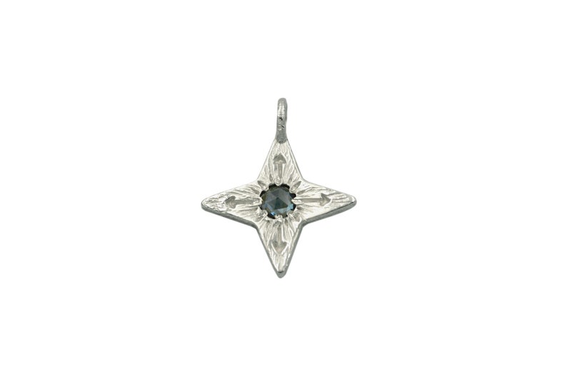 Colgante de estrella de brújula de plata, granate de rodolita, colgante de estrella de ópalo o zafiro de Montana, collar de piedras preciosas Montana Sapphire