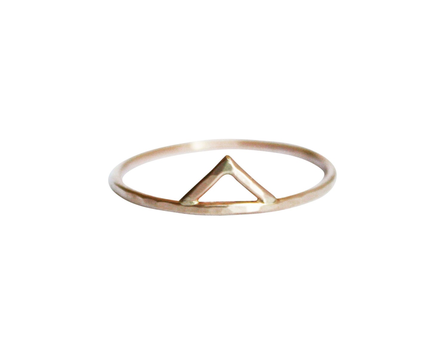 Thin Gold Spike Ring, Simple Ring, Delicate Ring, Triangle Ring, Dain…