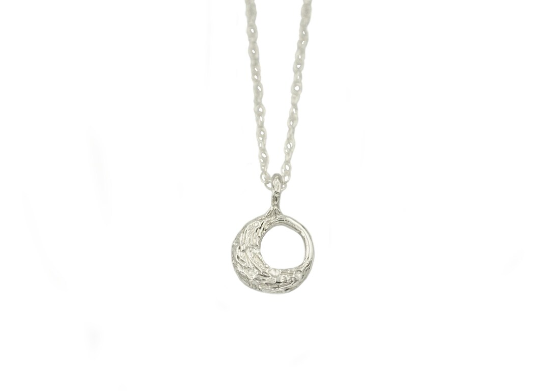 Sterling Silver Crescent Moon Necklace, Celestial Jewelry - Etsy
