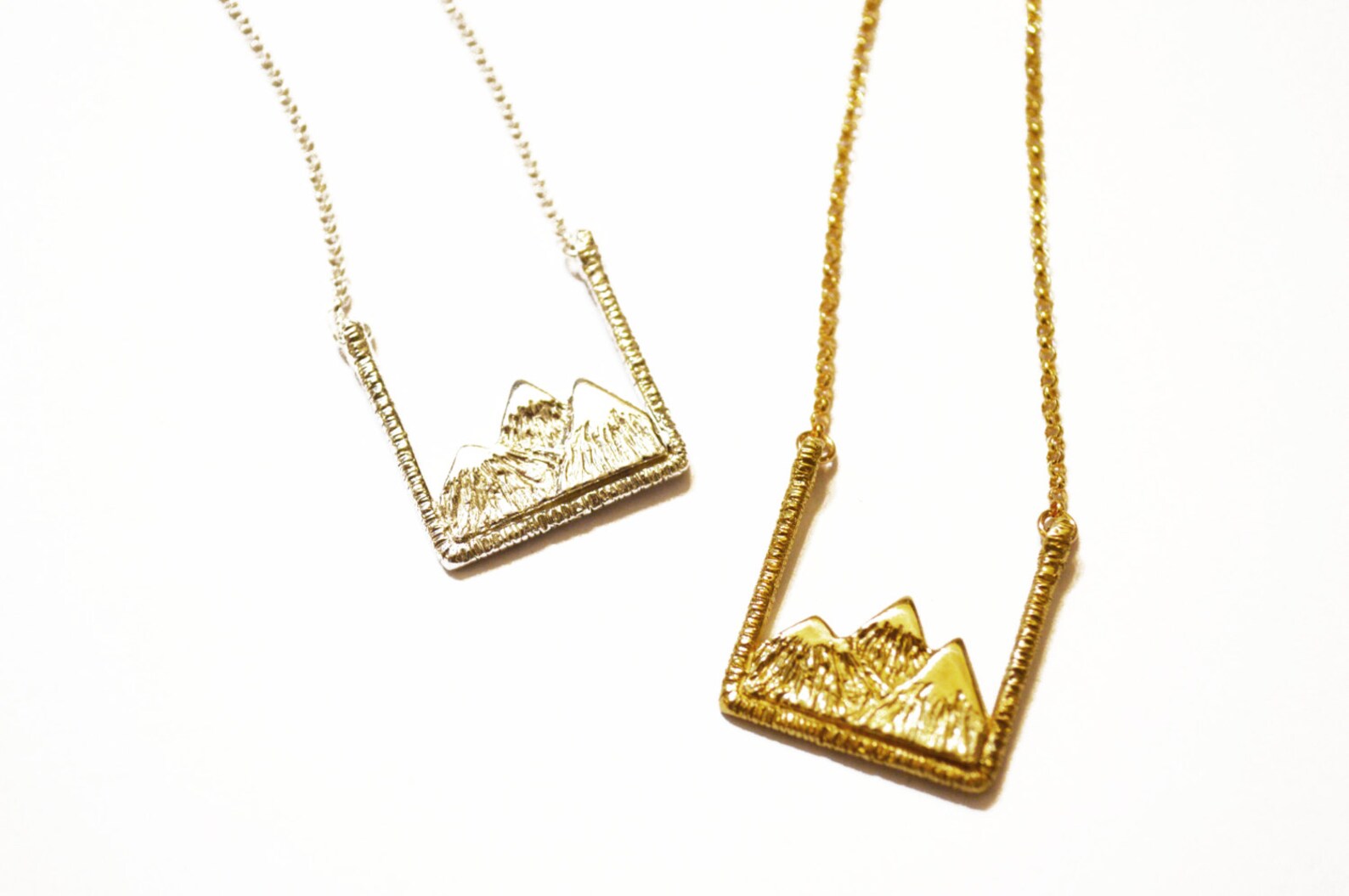 Earth Necklace Mountain Necklace Mountain Peak Necklace Etsy