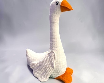 Couch Goose 16" Decorative Goose Upcycled Fabric Goose Handmade Home Decor