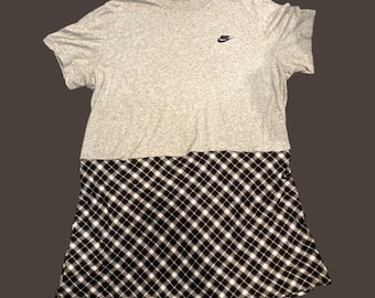 NWT XXL 2x Nike Plaid Mash-Up Upcycled Reworked skirt dress