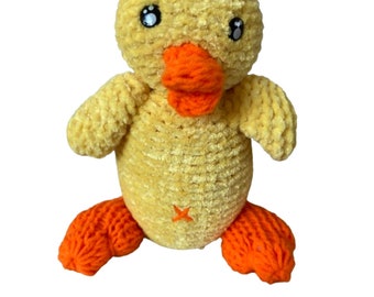 NWT Handmade, crochet, baby chick or duckling in Easter egg approx 12" amigurumi