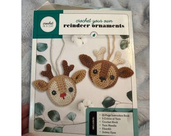 NIB Crochet in a Day Reindeer holiday ornaments kit