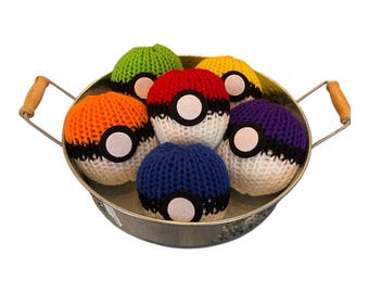 NEW handmade stuffed Pokeballs Pokemon Pikachu, 1 each, choose your colors!