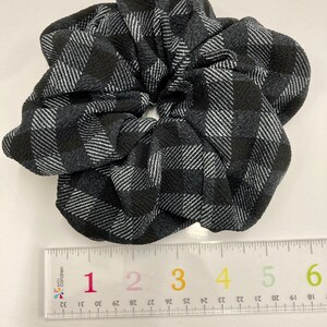 Grey/black Buffalo check plaid jumbo scrunchie