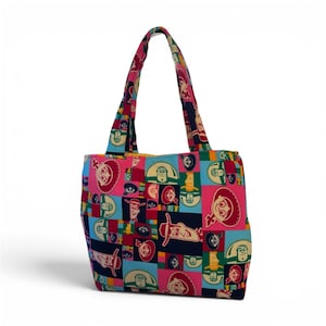 Toy Story Inspired Upcycled Tote Bag | Handmade Recycled Fabric Tote image 1