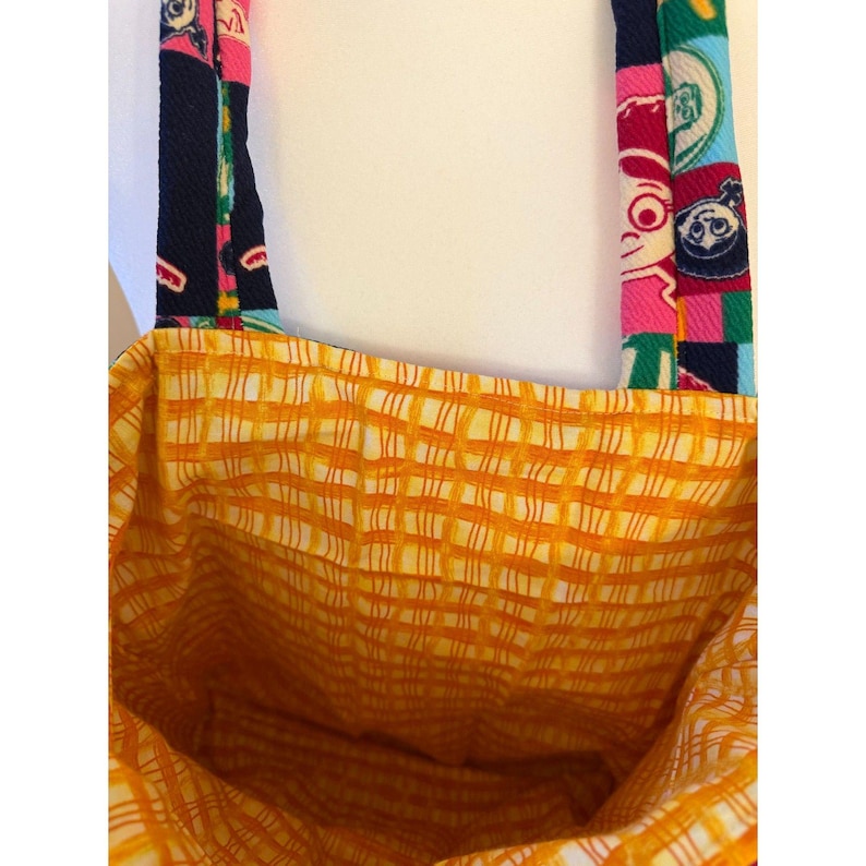 Toy Story Inspired Upcycled Tote Bag | Handmade Recycled Fabric Tote image 2