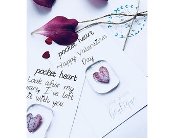 Valentine's Day gift,  keepsake heart, love affirmation, pocket hug, valentines day card