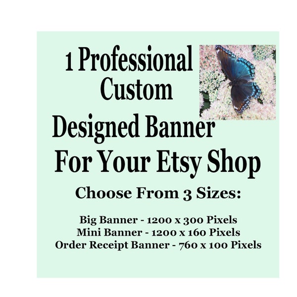 1 Custom Banner Exclusively For Your Etsy Shop, Professional Graphically Designed Etsy Shop Banner