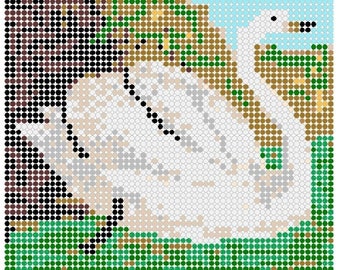 Instant Download, Perler Bead Swan Pattern, Perler Bead Pattern, Swan Pattern, Perler Bead, Crafts 4 Kids