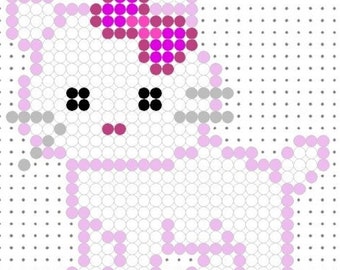 Direct downloaden, Perler kraal kitten patroon, Perler kraal patroon, kitten patroon, Perler kraal, ambachten 4 kinderen