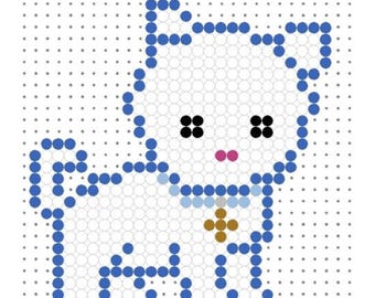 Schema per perline Perler Puppy1 da scaricare immediatamente