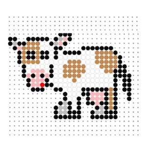 Motif de perles perler à téléchargement immédiat vache