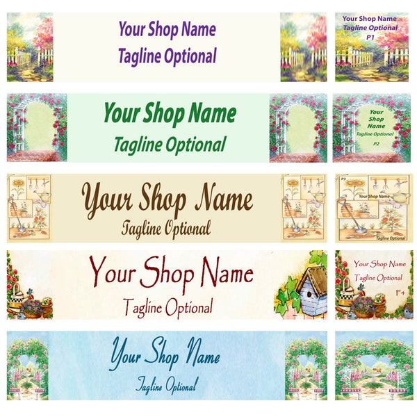 Country Garden Banner & Free Avatar For Your Etsy Shop - OOAK Original Design