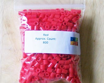 800 Red Perler Beads, 5mm Midi Fuse Beads, Craft-Jewelry Supply