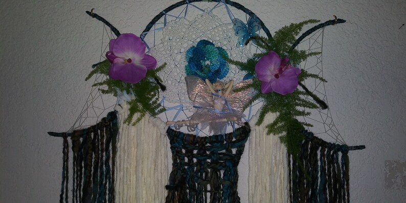 Large Macrame Moon Dreamcatcher  Crochet Center with elegant image 0
