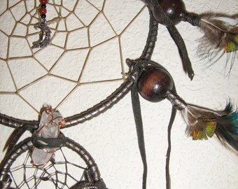 Magic Crystal Dreamcatcher, Crystal  the birthstone for the month of April, inspirational dreamcatcher centered by the moon-