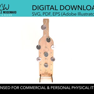 Wine Bottle Shape SVG Jewelry Product Display Stand, EPS - INSTANT Digital Download