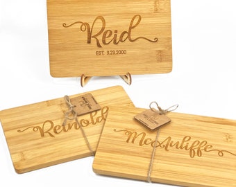 Personalized Name Gift - Small Cutting Board Bamboo / Wine and Cheese Tray. Mother’s Day gift, wedding, anniversary, realtor client