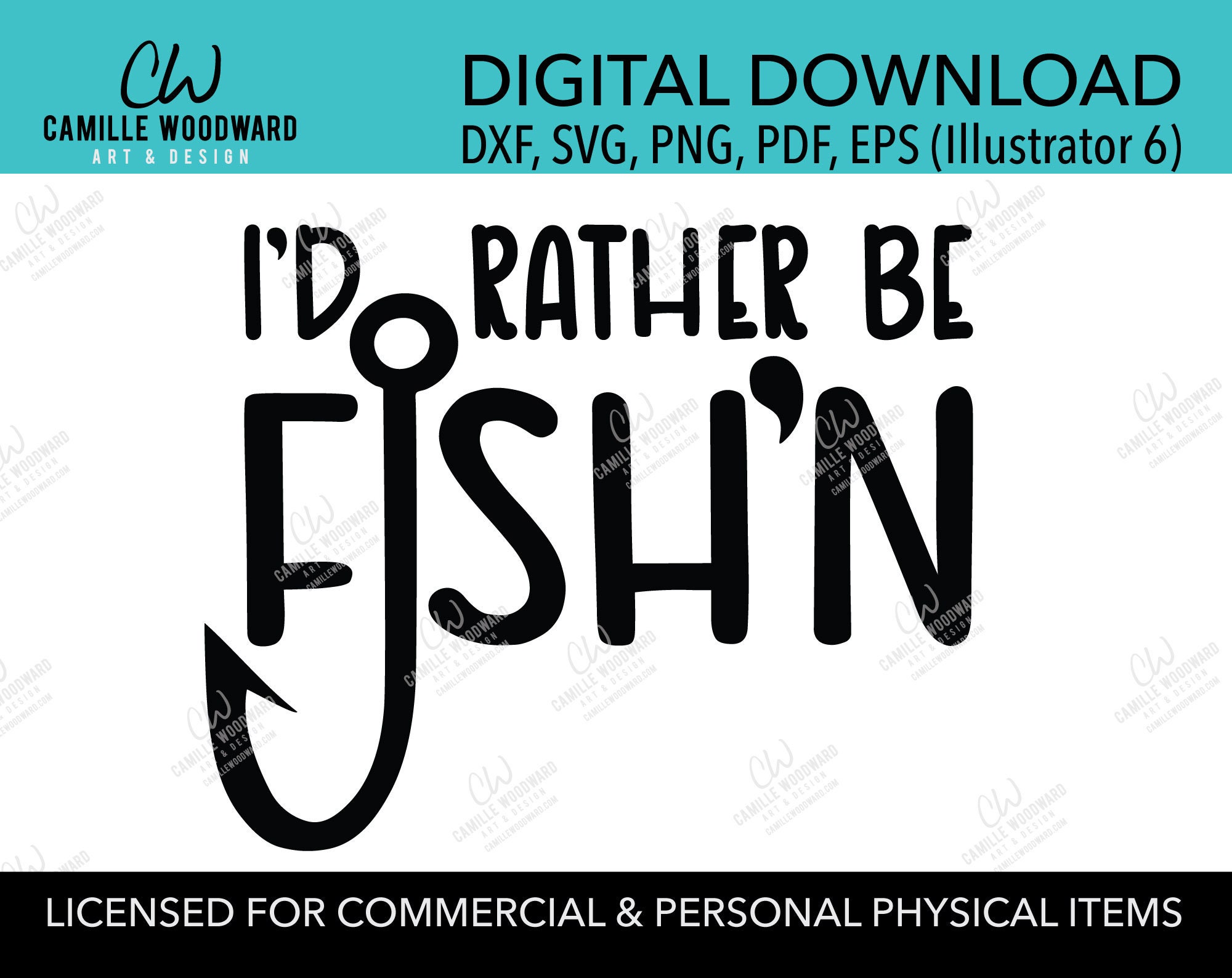 Download I D Rather Be Fishing Svg Fish N Gone Fishing Black Etsy
