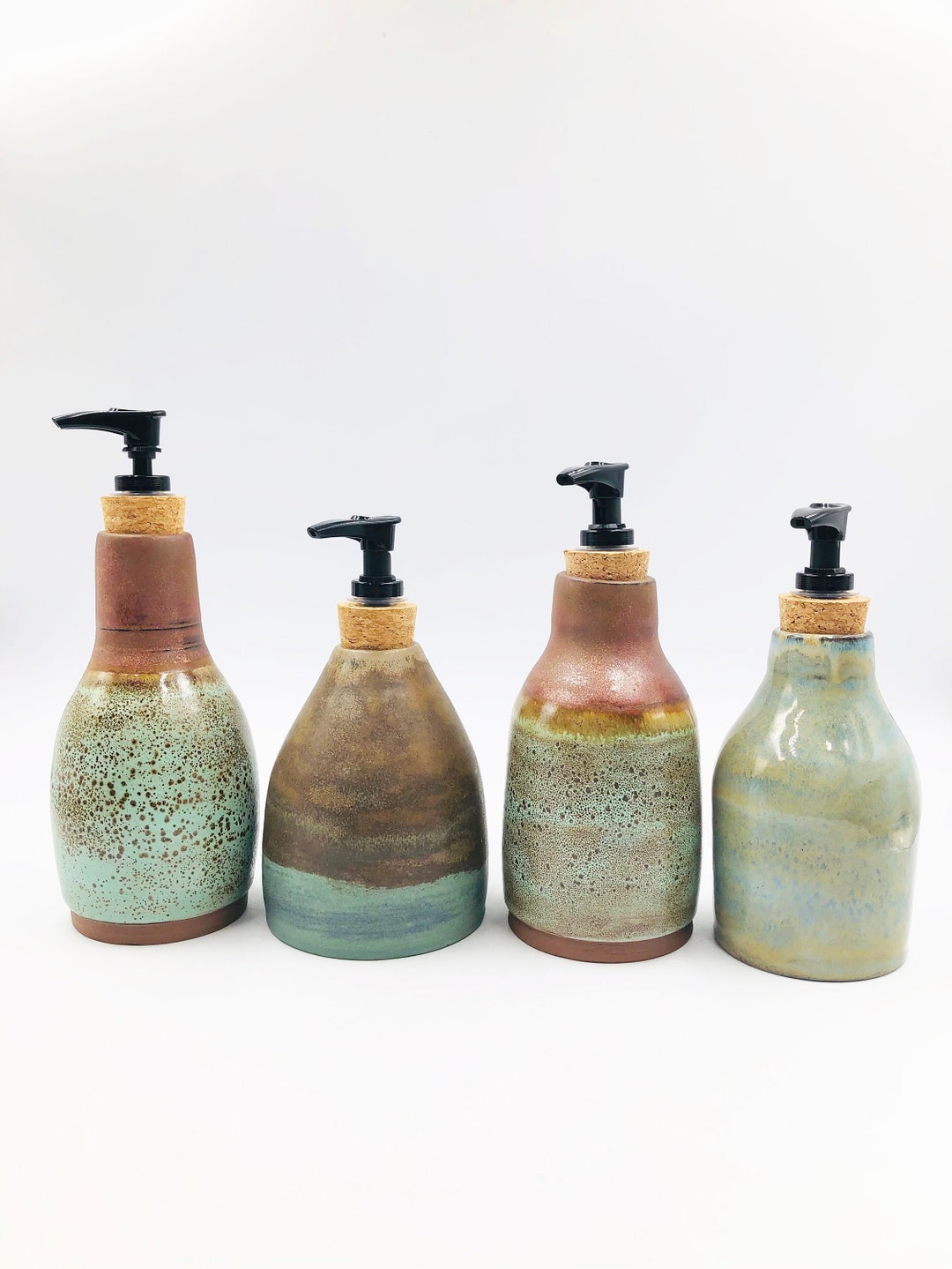 Handmade Ceramic Lotion / Soap Dispenser Copper Verdigris Etsy