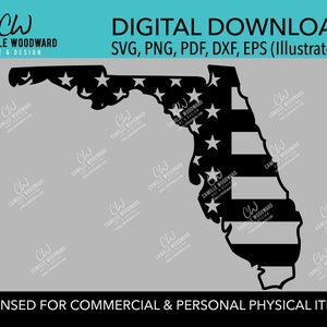 Amerikaanse vlag Florida SVG, kaart van de Verenigde Staten, gesneden bestand, png, pdf, eps, dxf - INSTANT digitale download, In God We Trust