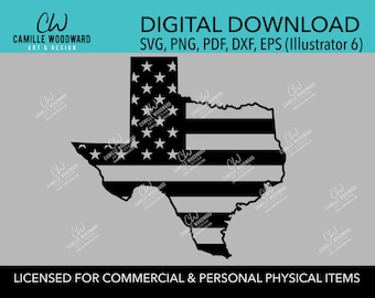 Texas America SVG, drapeau américain, États-Unis, fichier de coupe, png, pdf, eps, dxf - téléchargement numérique instantané, Lone Star State