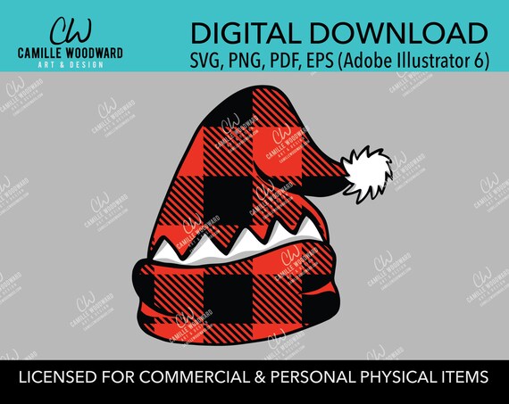 Download Buffalo Plaid Santa Hat Red Black Svg Eps Png Sublimation Etsy Yellowimages Mockups