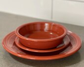 P86 Fiestaware Paprika Dinner Plate Medium Bowl Salad Plate Orange Red