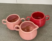 P86 Fiestaware Sugar Bowls Creamer Scarlet and Rose