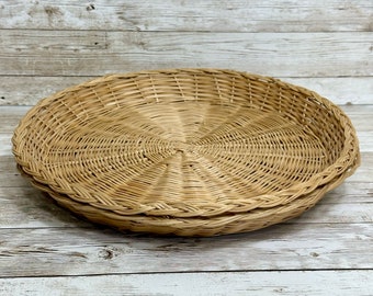 Vintage Natural Rattan Round Charger Plate