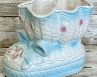 Vintage Relpo Ceramic Baby Bootie Planter