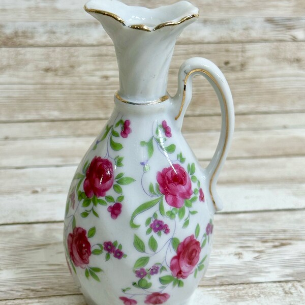 Vintage Porcelain Petite Floral Bud Vase