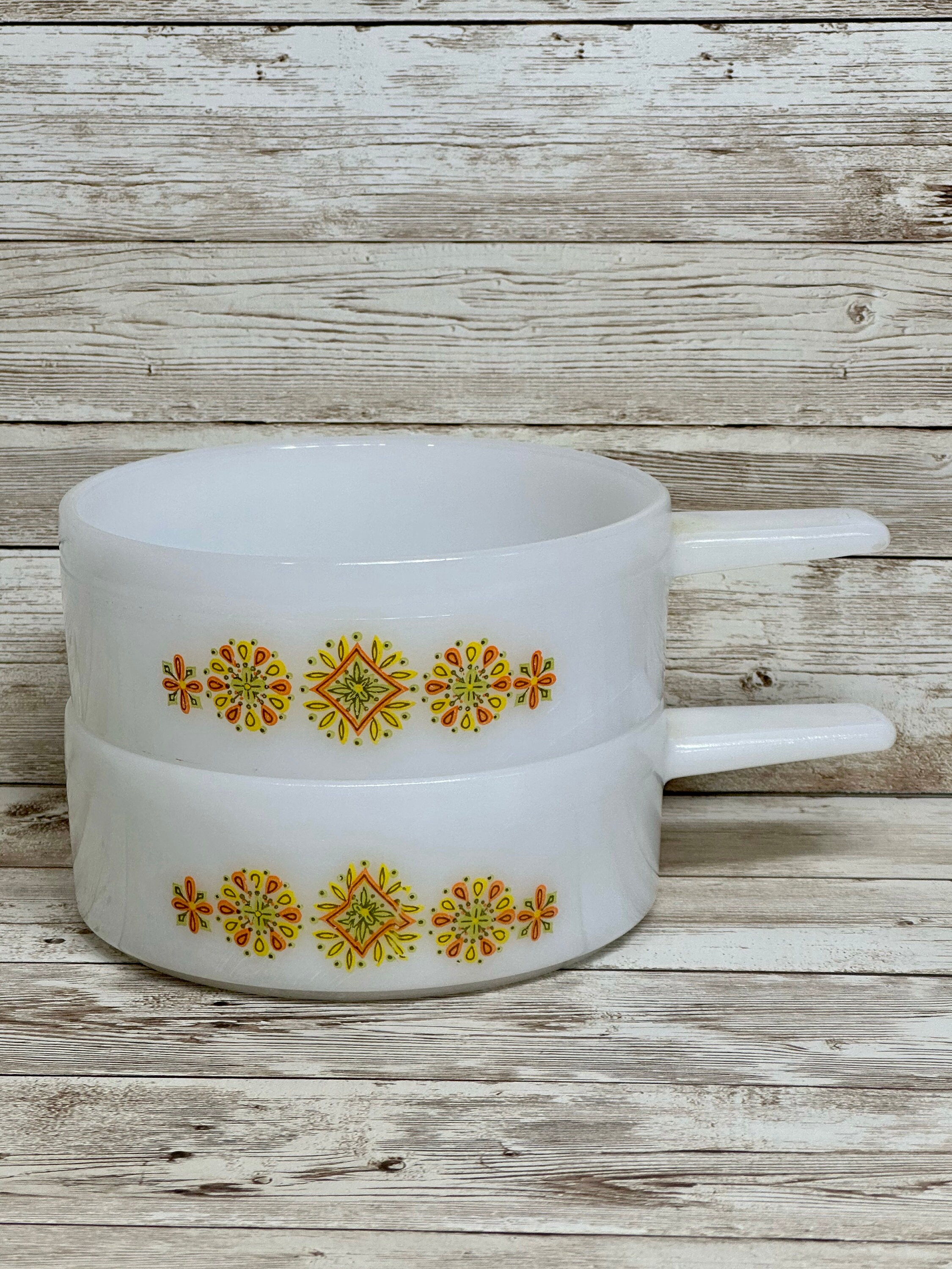 Vintage Glasbake Chili Soup Handled Soup Bowl Set J2639 - Etsy