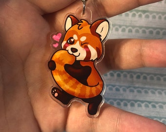 Red Panda Kawaii Cute 2 » Acrylique Charm Keychain