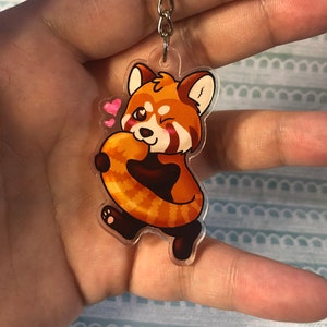Red Panda Kawaii Cute 2&quot; Acrylic Charm Keychain