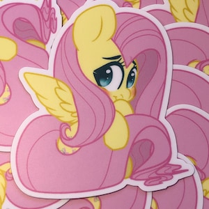 Fluttershy MLP My Little Pony chibi mane 6 inspired 3&quot; Vinyl sticker