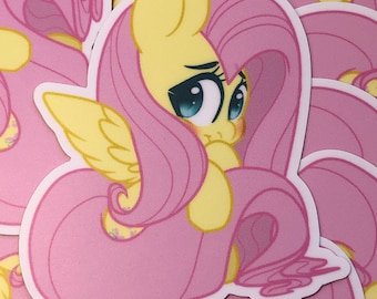Fluttershy MLP My Little Pony chibi mane 6 inspired 3&quot; Vinyl sticker