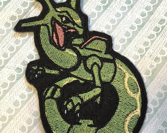 Rayquaza Pokemon Inspired 5” iron-on patch