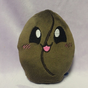One (1) Coffee Bean Cutie Foodies original 5&quot; espresso mocha latte bean soft minky blob plush