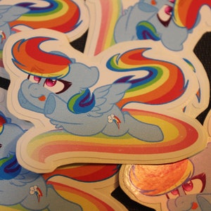 Rainbow Dash MLP My Little Pony chibi mane 6 inspired 2&quot; Vinyl sticker