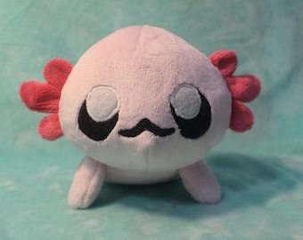 Axolotl Baby Pink Chibi 7" Plush Handmade Original Plushie
