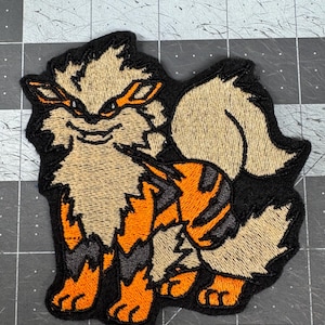 Pokemon Arcanine inspired 4" iron-on patch