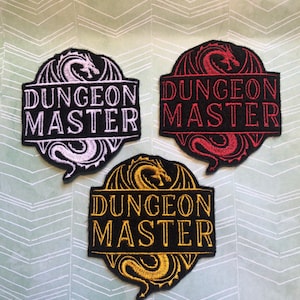 Dungeon Master DM DnD RPG inspired table top game 3.5" iron-on patch