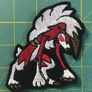Pokemon Midnight Lycanroc inspired werewolf 4" iron-on patch