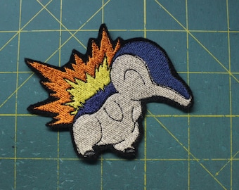 Cyndaquil Pokemon inspired 4" iron-on patch