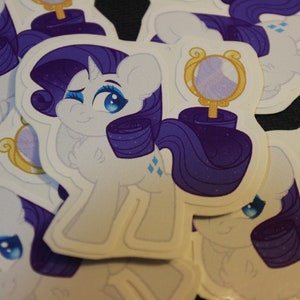 Rarity MLP My Little Pony chibi mane 6 inspired 2&quot; Vinyl sticker